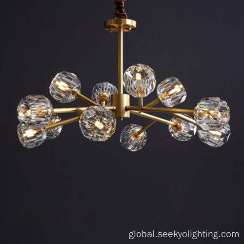 Luxury Chandelier Luxury G9 Crystal Glass Brass Gold Ceiling Chandelier Manufactory